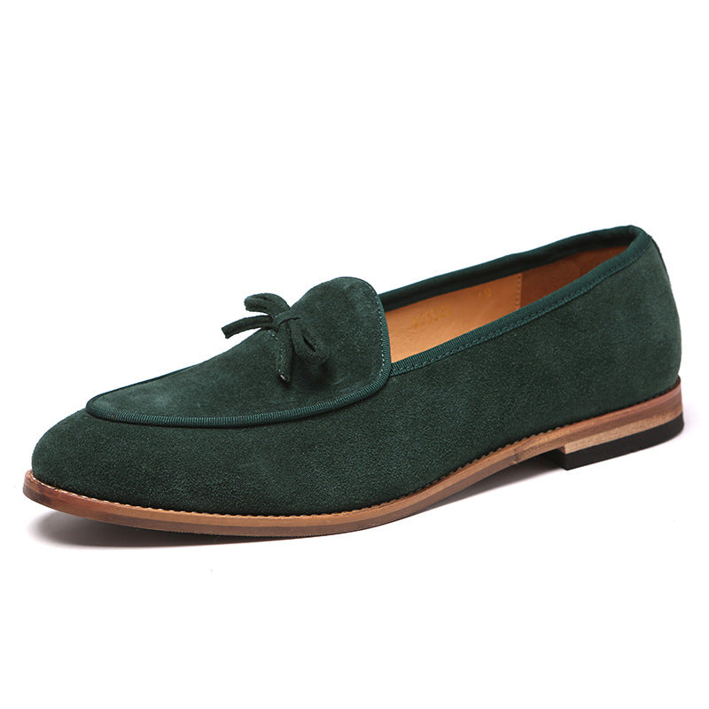 Men's Suede Bow Loafers Casual Elegance in Every Step