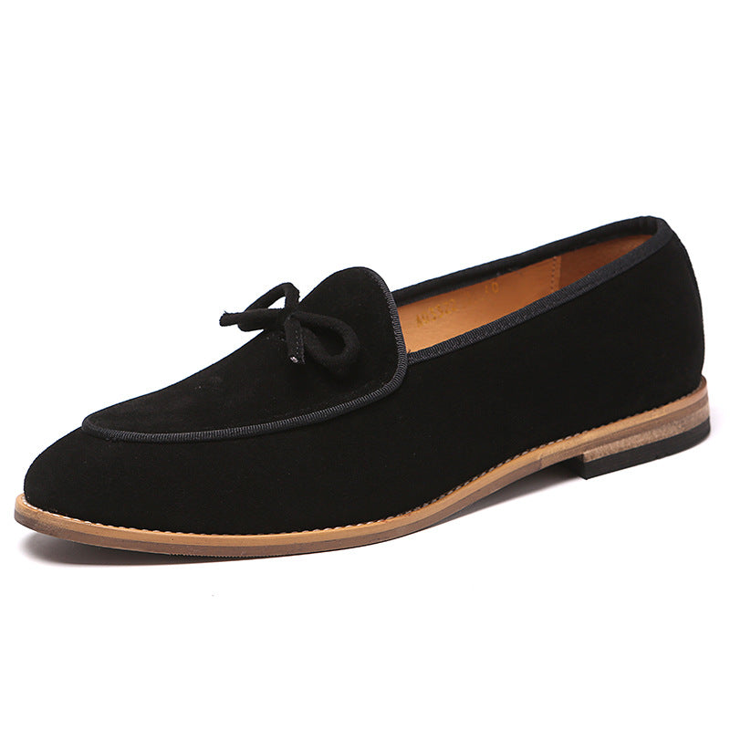 Men's Suede Bow Loafers Casual Elegance in Every Step