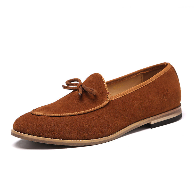 Men's Suede Bow Loafers Casual Elegance in Every Step