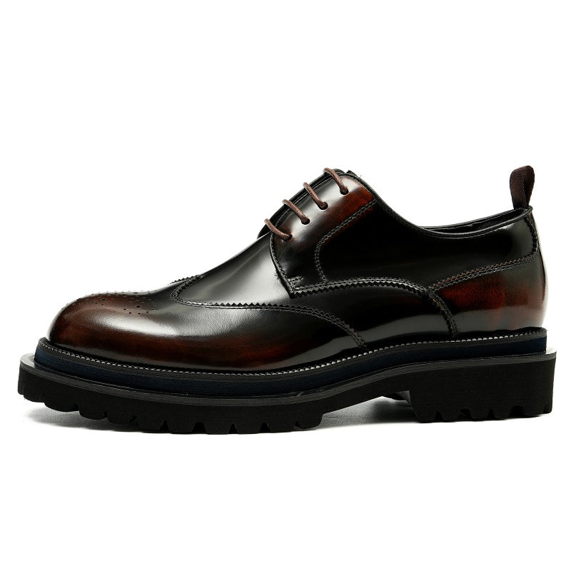 Men’s Brogue Wingtip Leather Derby Shoes