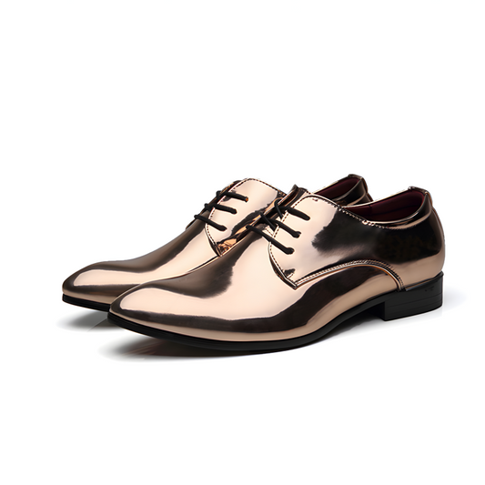 Men's Oxford Shiny Metallic Dress Shoes