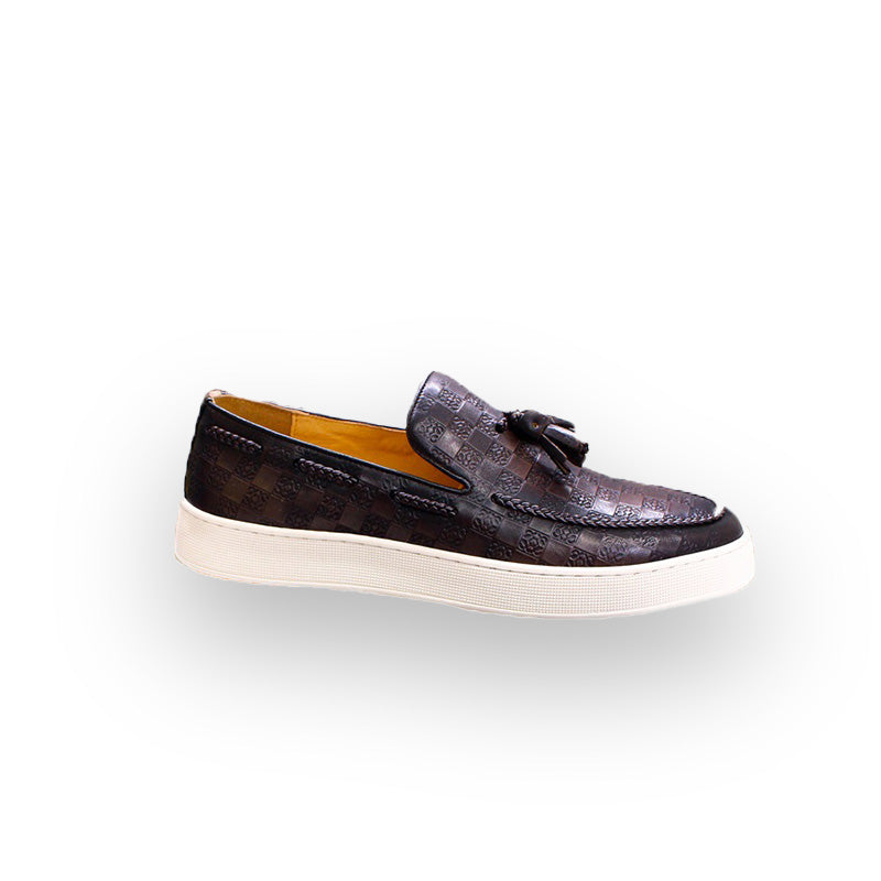 Men's Tassel Loafers Embossed with Braided Detailing