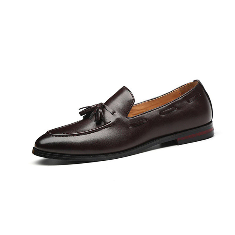 Men's Tassel Loafers with Smooth Upper and Sleek Tassel Detailing