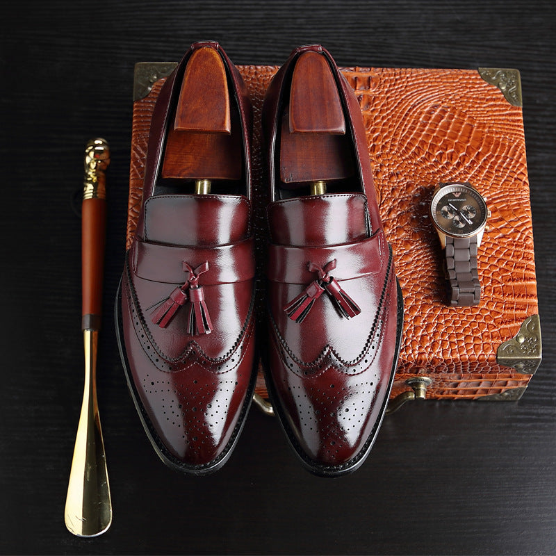 Men Loafer with Tassels Brogue Upper