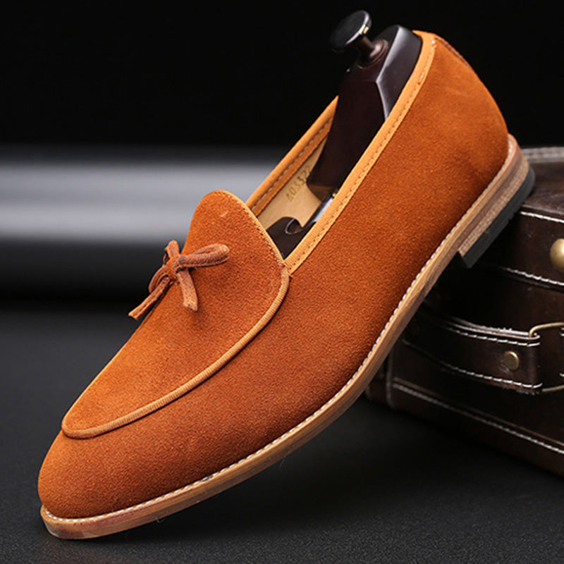 Men's Suede Bow Loafers Casual Elegance in Every Step