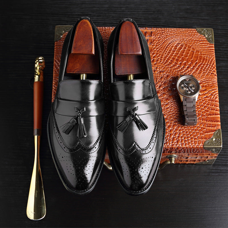 Men Loafer with Tassels Brogue Upper