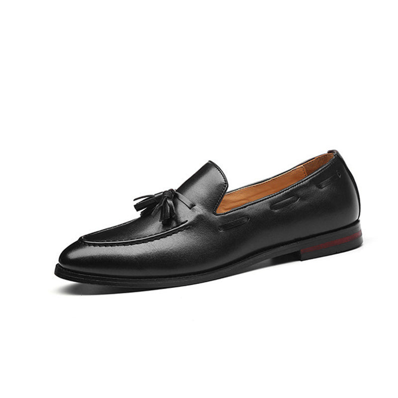 Men's Tassel Loafers with Smooth Upper and Sleek Tassel Detailing