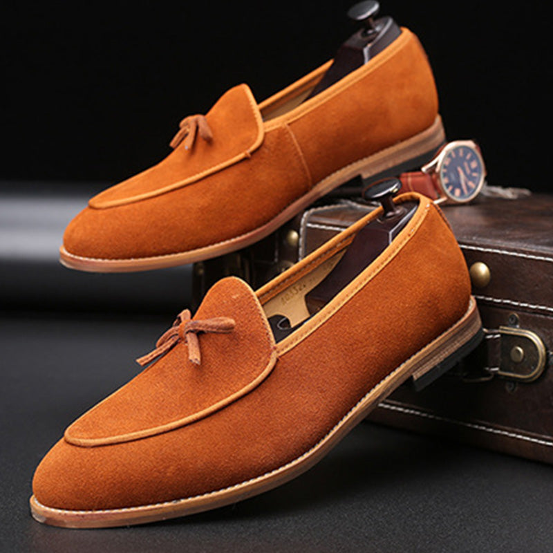 Men's Suede Bow Loafers Casual Elegance in Every Step