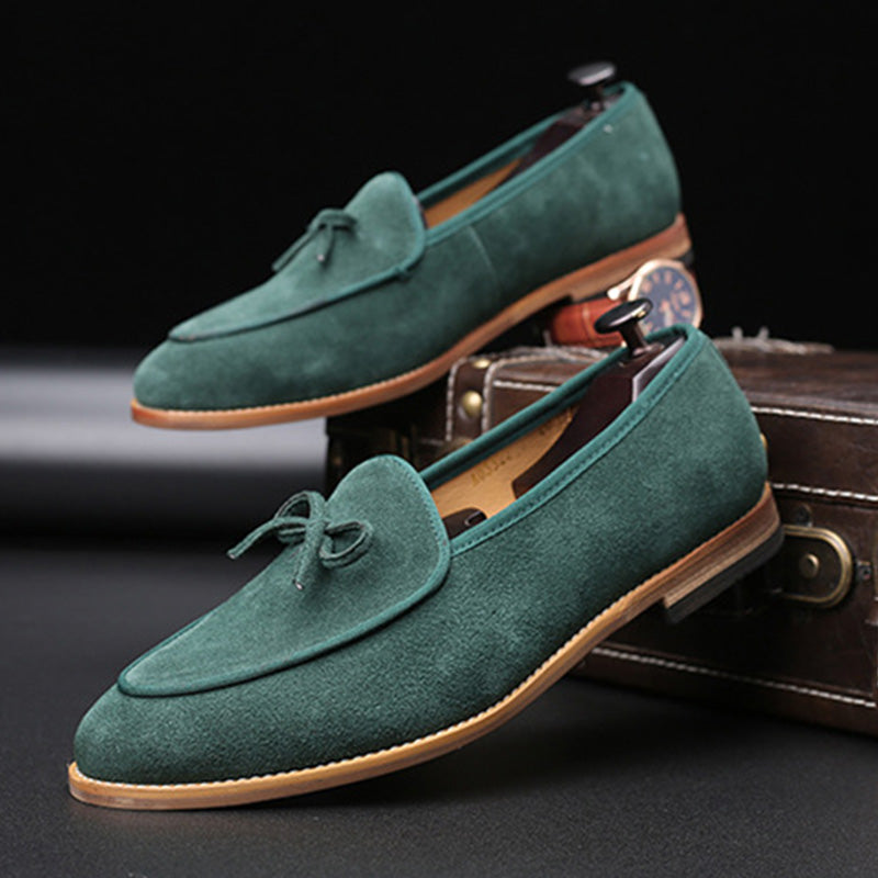 Men's Suede Bow Loafers Casual Elegance in Every Step