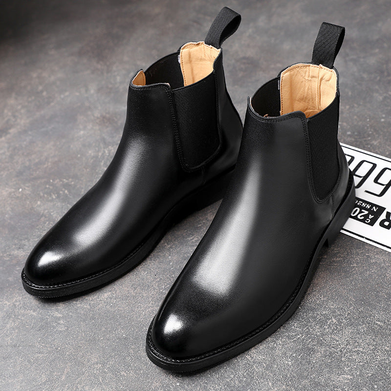 Men's Classic Black Chelsea Boots with Polished Finish