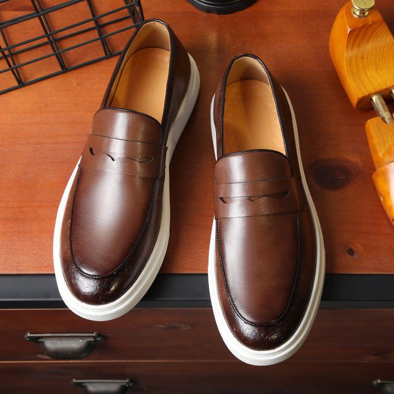 Men's Penny Loafers with Leather Upper and Lightweight Sole – Classic Style for Everyday Comfort