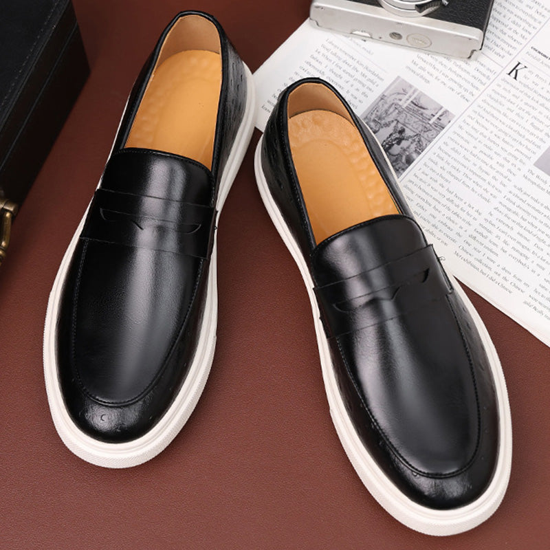 Men's Penny Loafers with Leather Upper and Lightweight Sole – Classic Style for Everyday Comfort