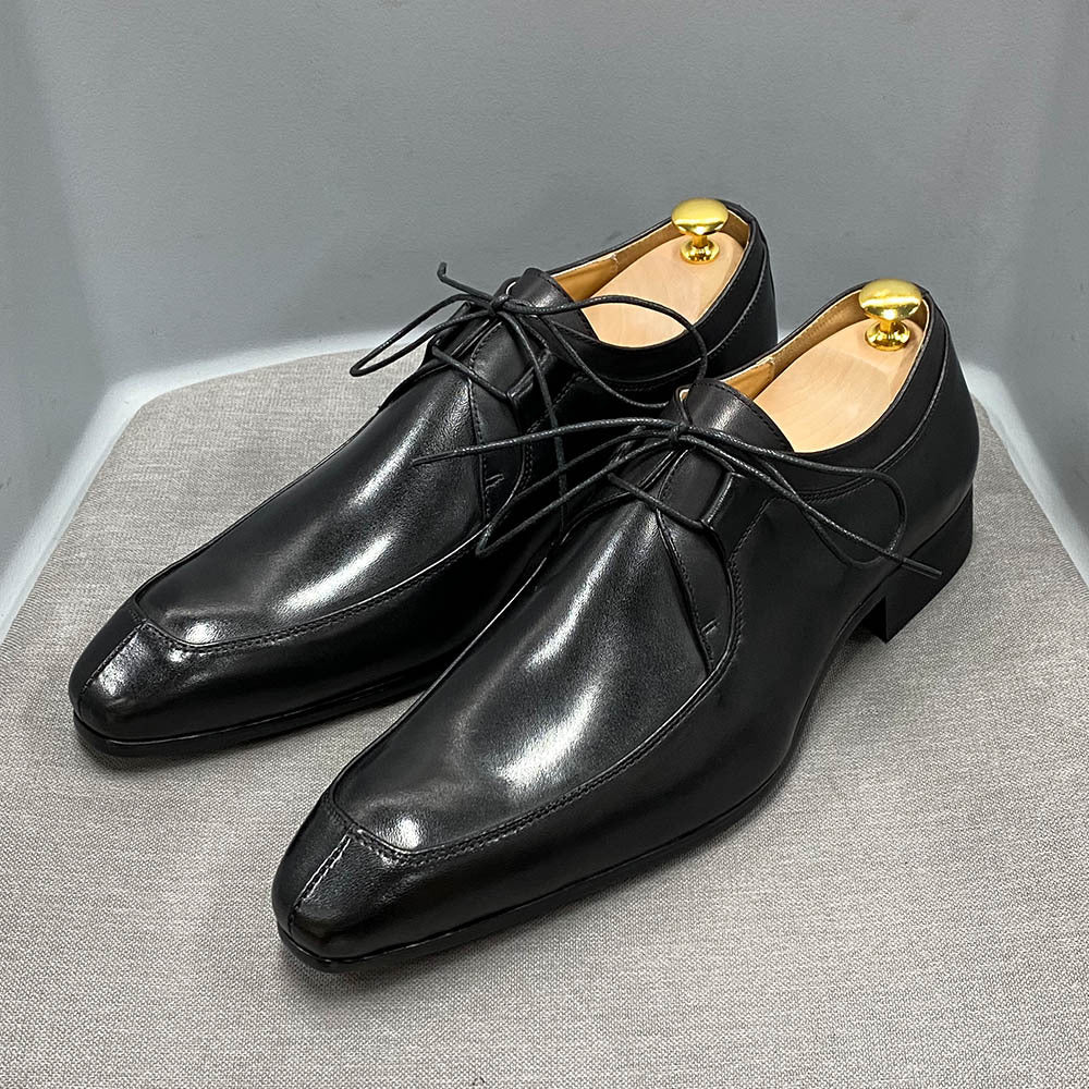 Men's Handcrafted Square-Toe Derby Shoes