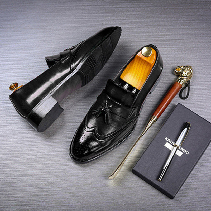 Men Loafer with Tassels Brogue Upper