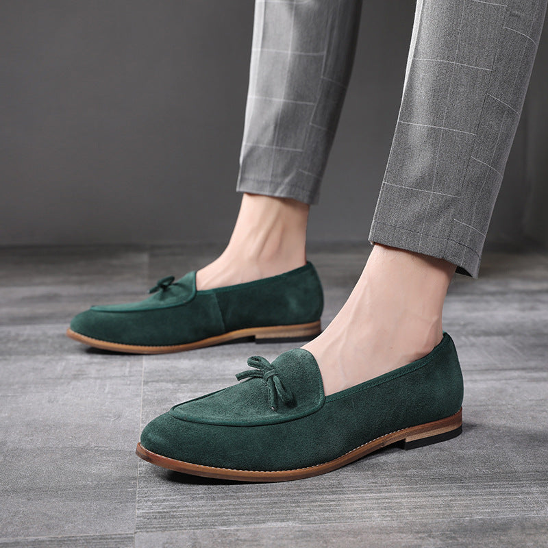 Men's Suede Bow Loafers Casual Elegance in Every Step