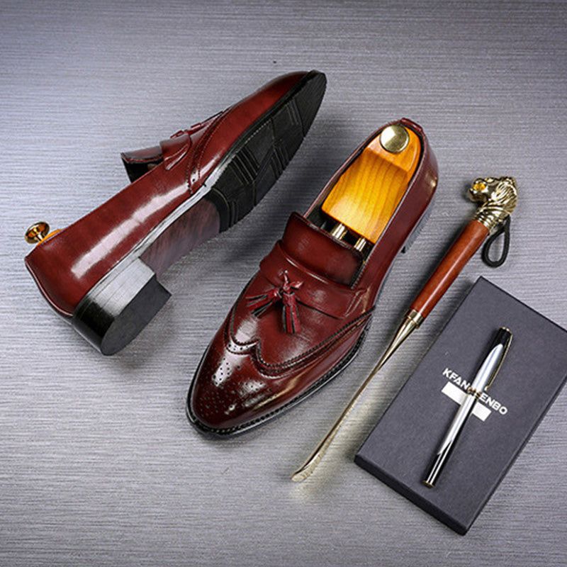 Men Loafer with Tassels Brogue Upper