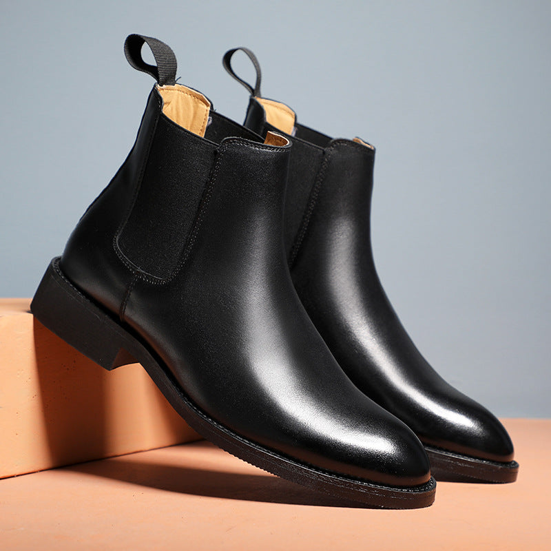 Men's Classic Black Chelsea Boots with Polished Finish