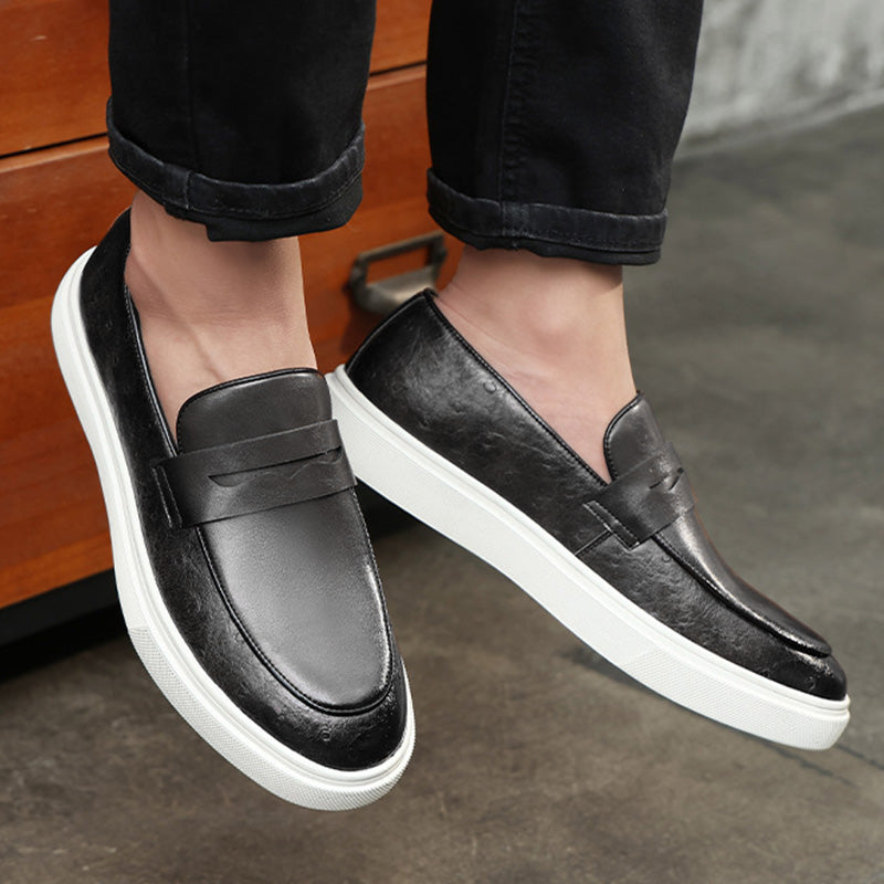 Men's Penny Loafers with Leather Upper and Lightweight Sole – Classic Style for Everyday Comfort