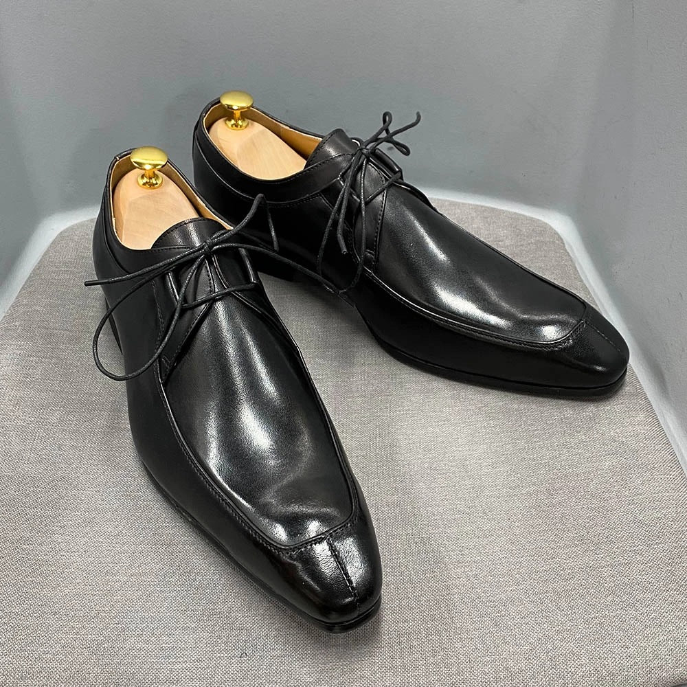 Men's Handcrafted Square-Toe Derby Shoes