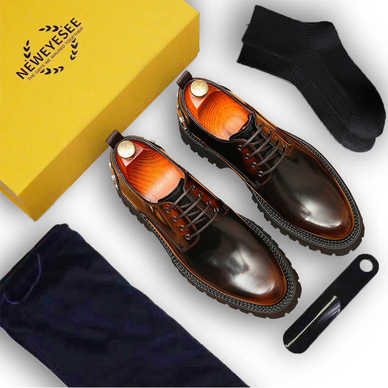 Men's Derby Shoes Handcrafted Polished Dress Shoes