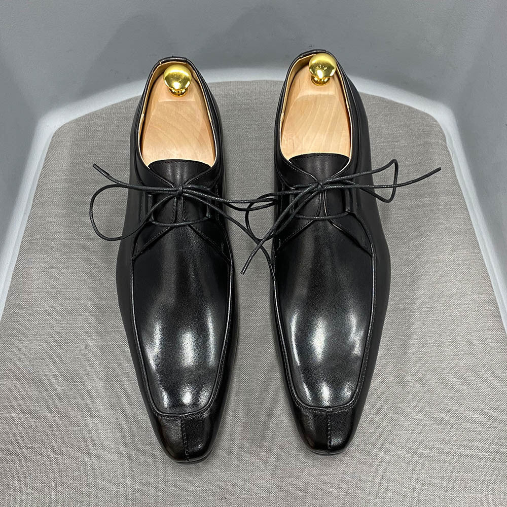 Men's Handcrafted Square-Toe Derby Shoes