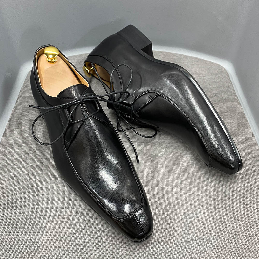 Men's Handcrafted Square-Toe Derby Shoes