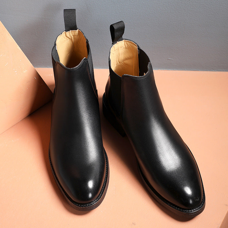 Men's Classic Black Chelsea Boots with Polished Finish