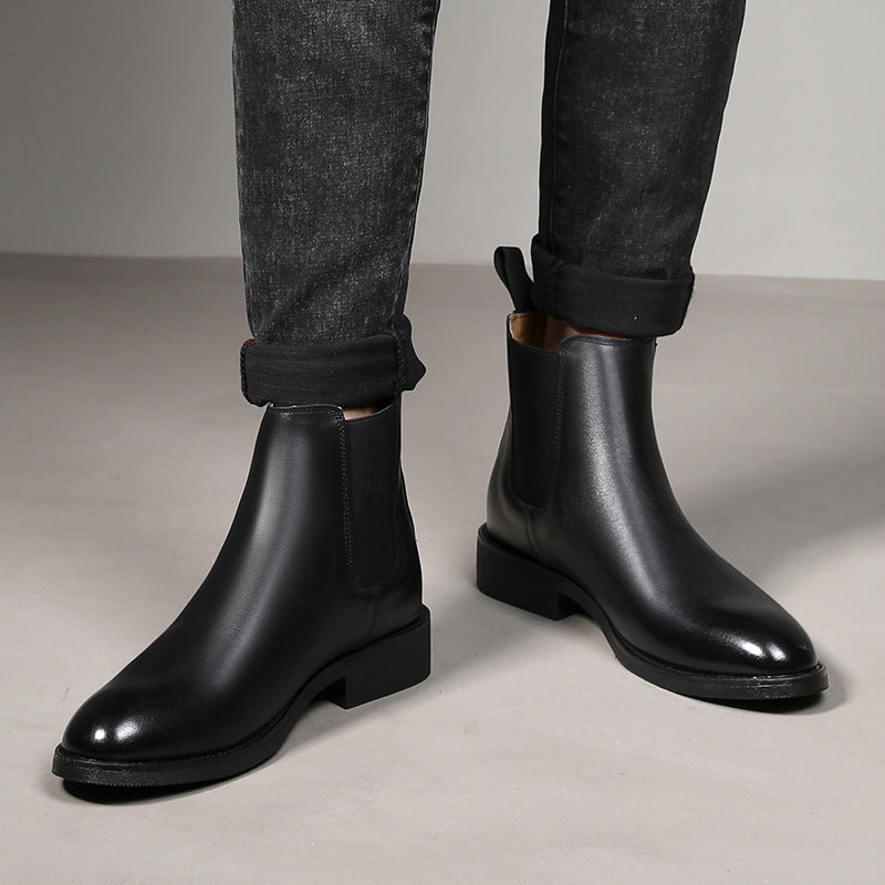 Men's Classic Black Chelsea Boots with Polished Finish