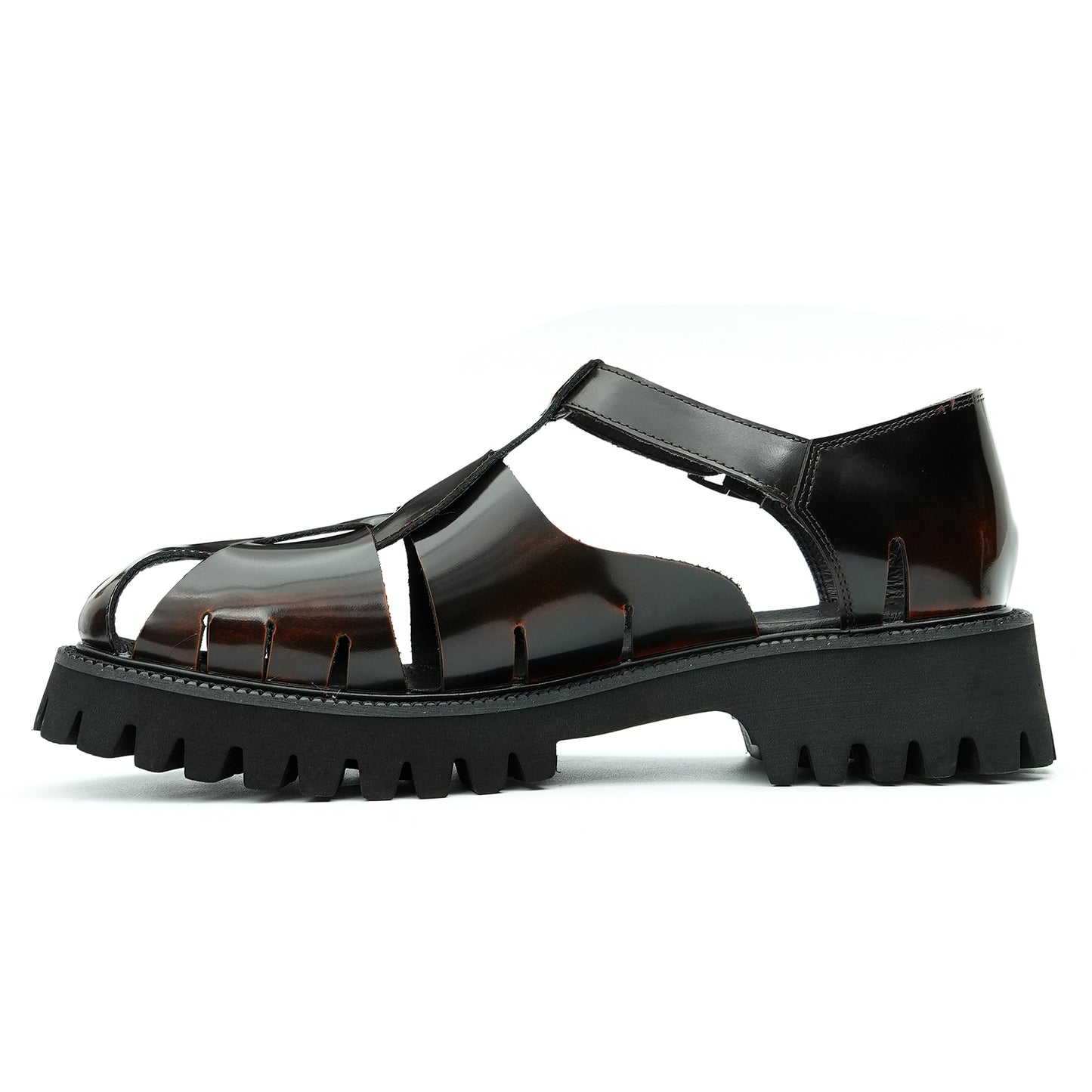 Sandalias de piel de becerro Zapatos de cuero para hombre Sandalias romanas