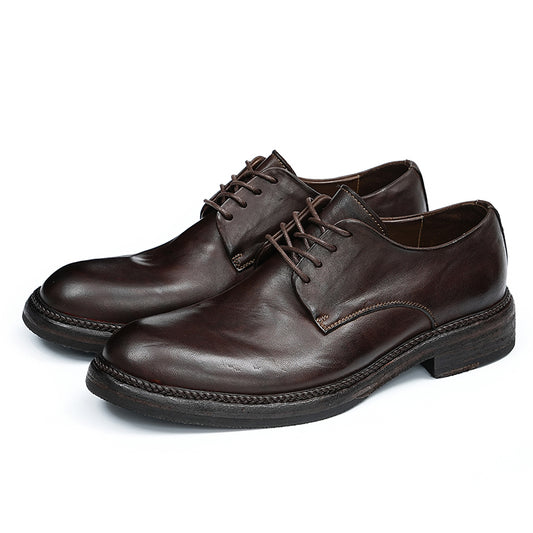 Zapatos Derby clásicos hechos a mano para hombre: piel de caballo auténtica, Goodyear Welted, proceso de lavado estilo retro