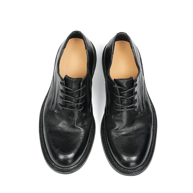 Zapatos Derby clásicos hechos a mano para hombre: piel de caballo auténtica, Goodyear Welted, proceso de lavado estilo retro