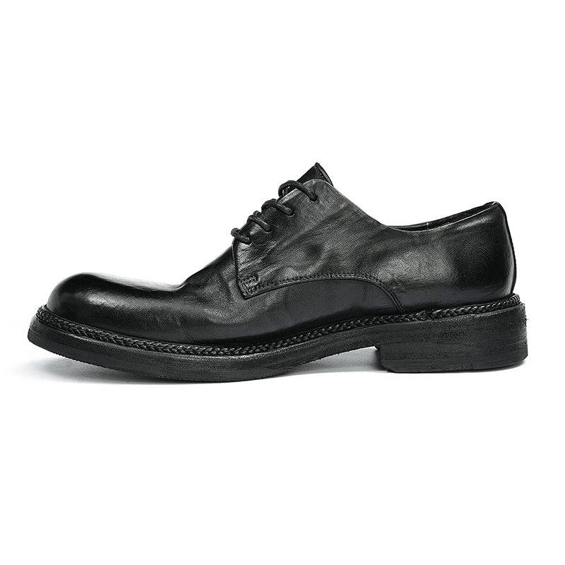 Zapatos Derby clásicos hechos a mano para hombre: piel de caballo auténtica, Goodyear Welted, proceso de lavado estilo retro