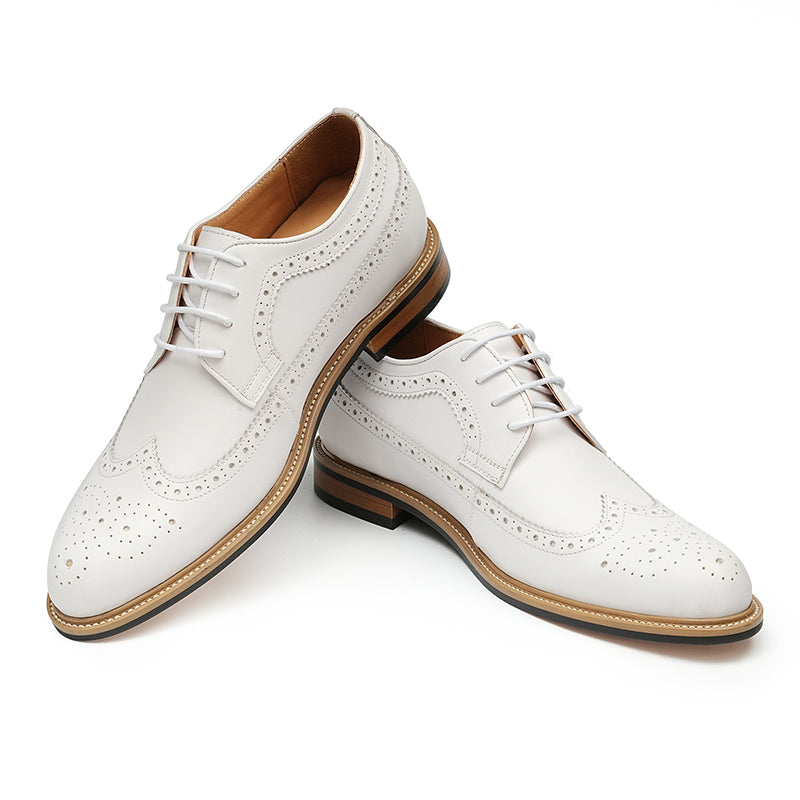 Men’s White Wingtip Brogues Classic & Stylish