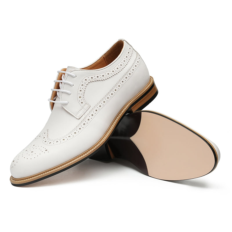 Men’s White Wingtip Brogues Classic & Stylish