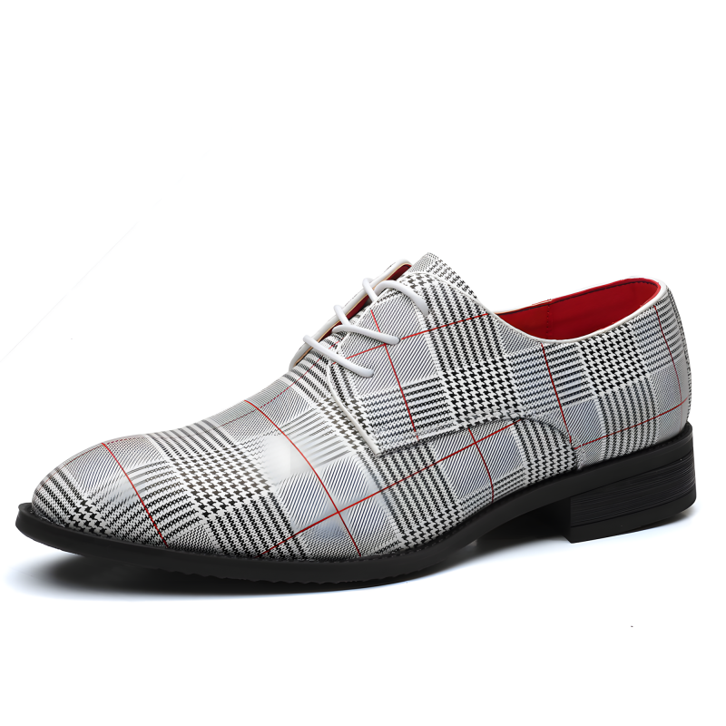 Men’s Derby Plaid Dress Shoes