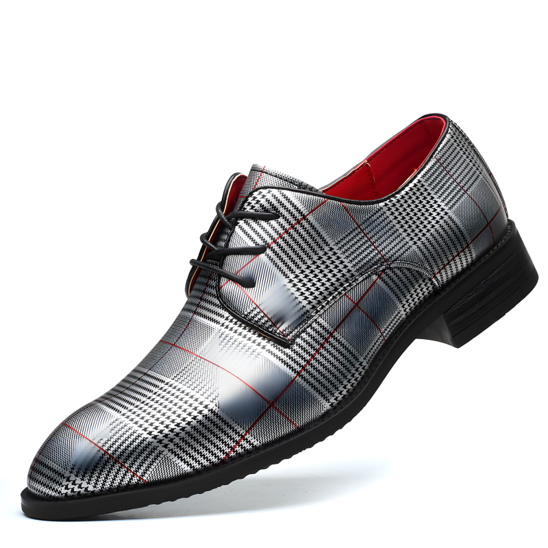 Men’s Derby Plaid Dress Shoes