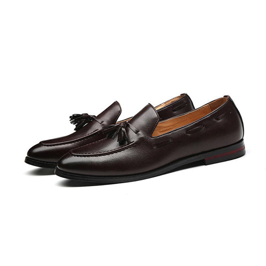 Men's Tassel Loafers with Smooth Upper and Sleek Tassel Detailing